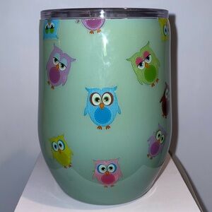 Green Owl Patterned Tumbler